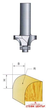 Фрезер за оберфреза R2.38mm H6.5mm опашка ø8mm с лагер - Image 2