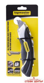 Нож макетен метален трапец/кука с 4 резерви Topmaster Professional - Image 3
