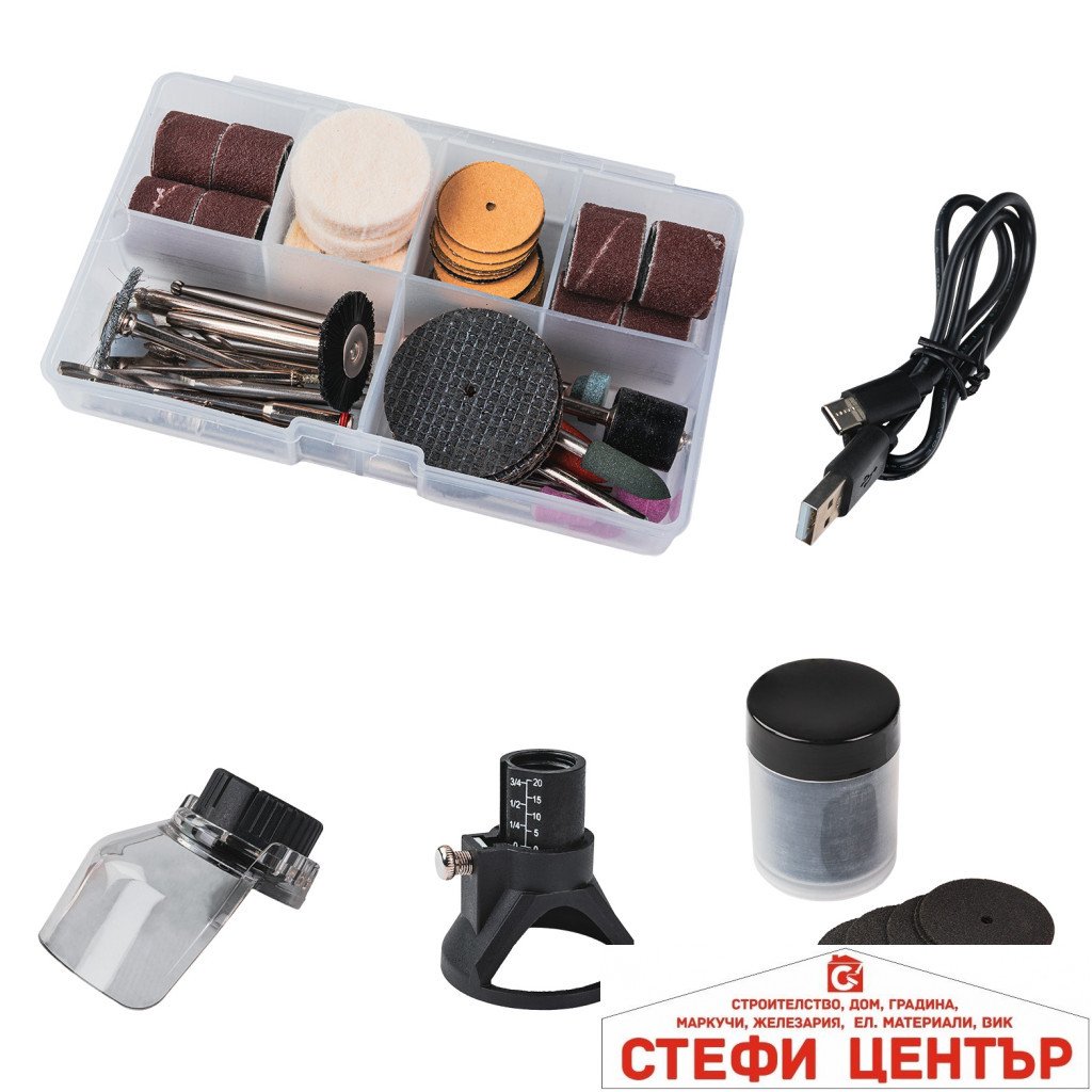 Шлифовалка 8V 2Ah рег. об. 127 аксесоара куфар RD-CMG16 - Image 6