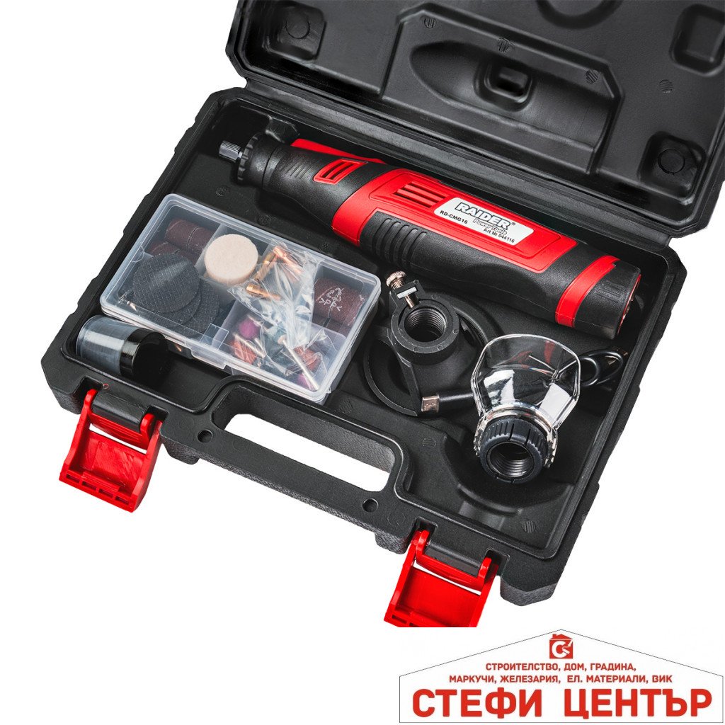 Шлифовалка 8V 2Ah рег. об. 127 аксесоара куфар RD-CMG16 - Image 7