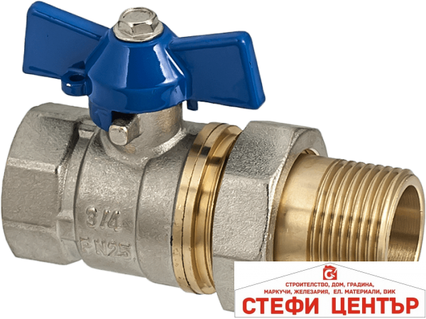 c_0470086-20190104110223-931 Сферичен кран МЖ Т-дръжка с холендър Hydro - месинг - Image 1