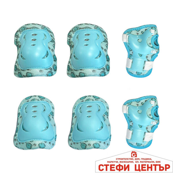 Детски наколенки РА1011 - 6бр / к-т - СИНИ