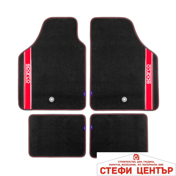Универсални мокетни стелки Sparco - 03763BRS с червено