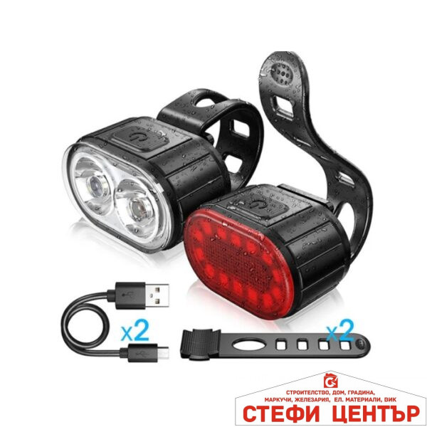 Фар и стоп за велосипед PA500/QH-805 комплект