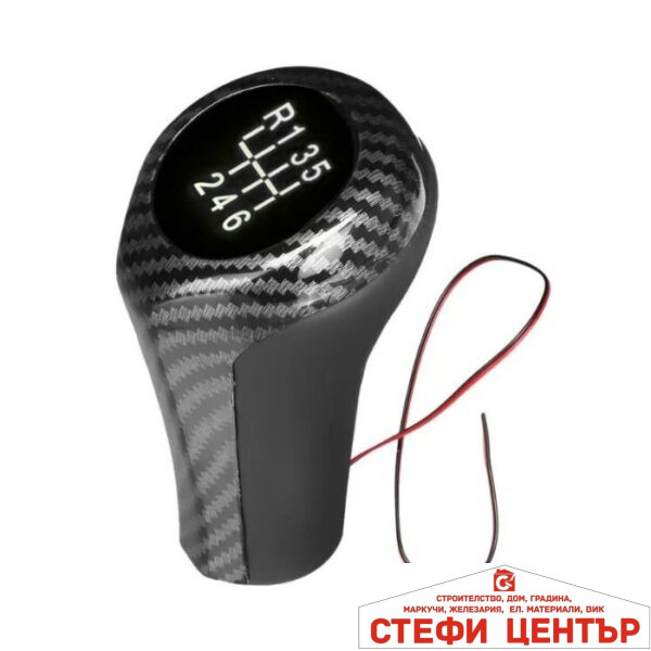 Топка за скоростен лост PA756 - 6 Скорости - Светеща - Карбон