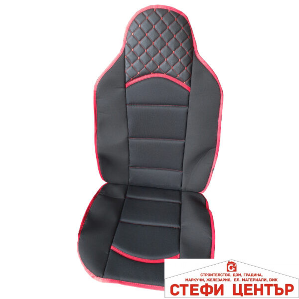 Комплект универсални калъфи за седалки на МПС - 2бр/к-т - черно с червено