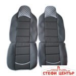 Комплект универсални калъфи за седалки на МПС - 2бр/к-т - черно със сиво - Image 2