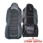 Комплект универсални калъфи за седалки на МПС - 2бр/к-т - черно със сиво - Image 3