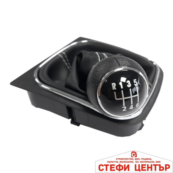 Топка за скоростен лост с маншон съвместима с VW Golf V / VI 03-12 с 6 скорости - бял конец