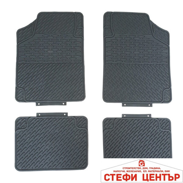 Гумени стелки универсални черни 3098-4 бр/к-т