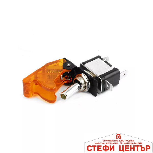 Копче електрическо оранжево с диод 12/24v  - 1702