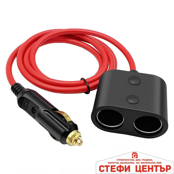 Разклонител за запалка с 2 гнезда - PG459 1.5м кабел