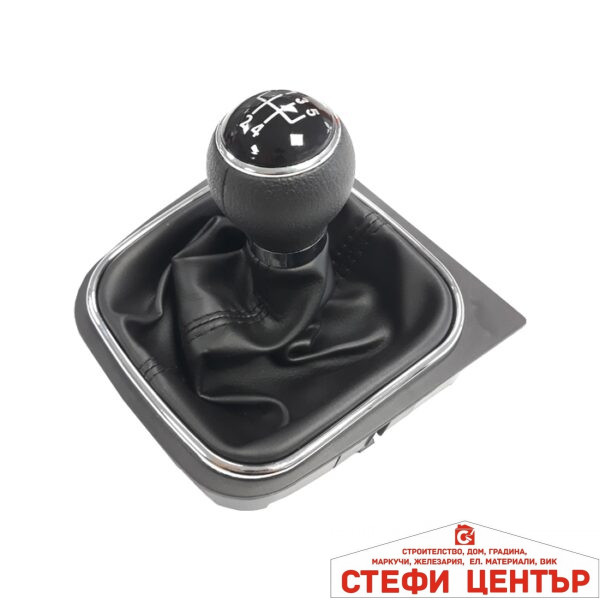 Топка за скоростен лост с маншон съвместима с  Golf V/VI (03-12) с 5 скорости - черен конец