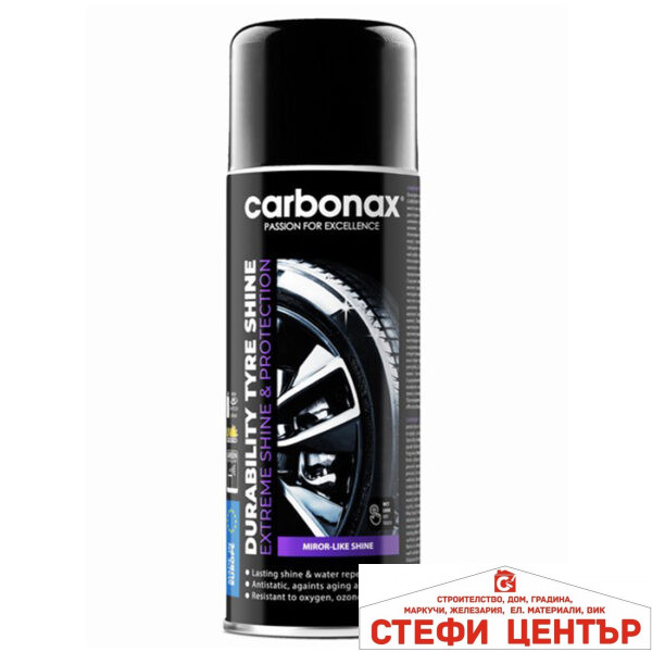 Издръжлив спрей за блясък и реновиране на гуми Carbonax 400мл