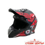 Мотокрос каска 188 - размер M - Matt Black/Red - Image 3
