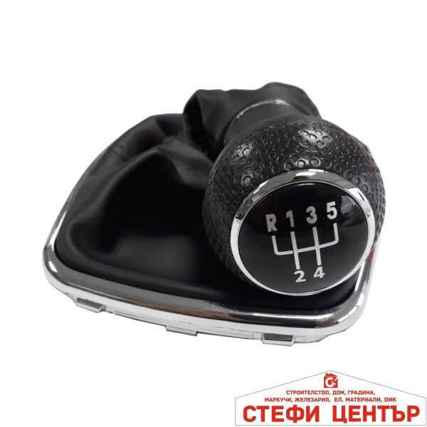 Топка за скоростен лост с маншон съвместима с VW Golf / Bora с 5 скорости - черен конец