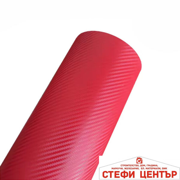 Фолио карбон Лукс - широчина 1.27м - Червено