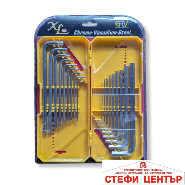 Шестограм + ключ звезда PA1238 комплект 18 части