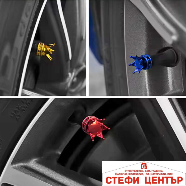 Капачета за вентил 4бр./к-т PA890 Корона - Черен