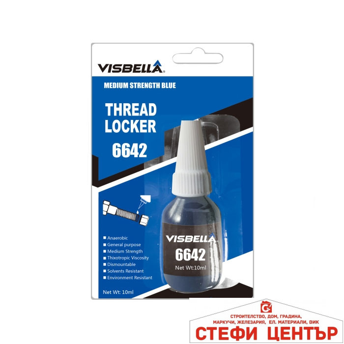 Лепило за болтове и гайки - Visbella 10мл Синьо Лепило за болтове и гайки - Visbella 10мл Синьо