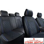 Тапицерия за МПС 1158 - 5 части Черно/Синьо - Image 2