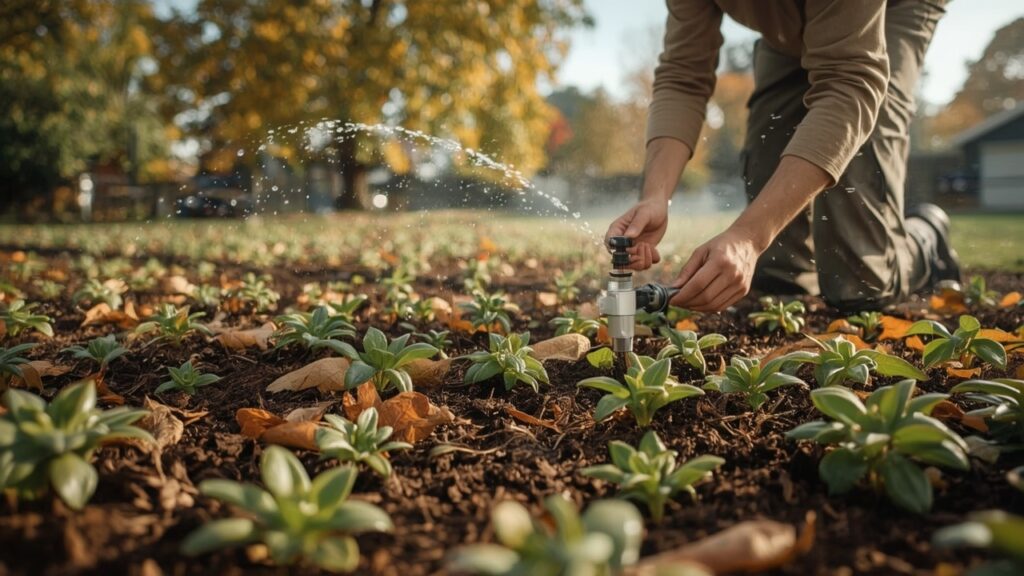 есенна градина с поливна система