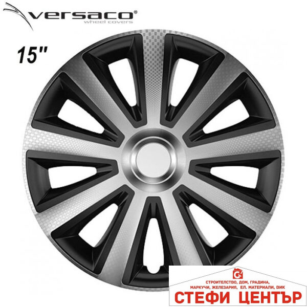 Тасове за джанти 15'' Versaco Carbon Aviator - Silver / Black